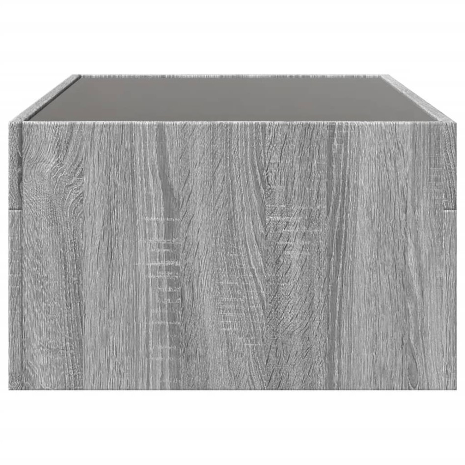 Mesa de centro con Infinity LED gris Sonoma 90x50x30