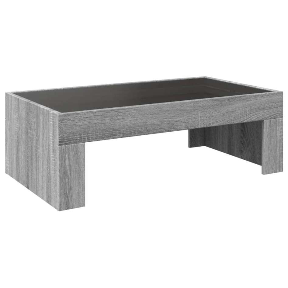 Mesa de centro con Infinity LED gris Sonoma 90x50x30