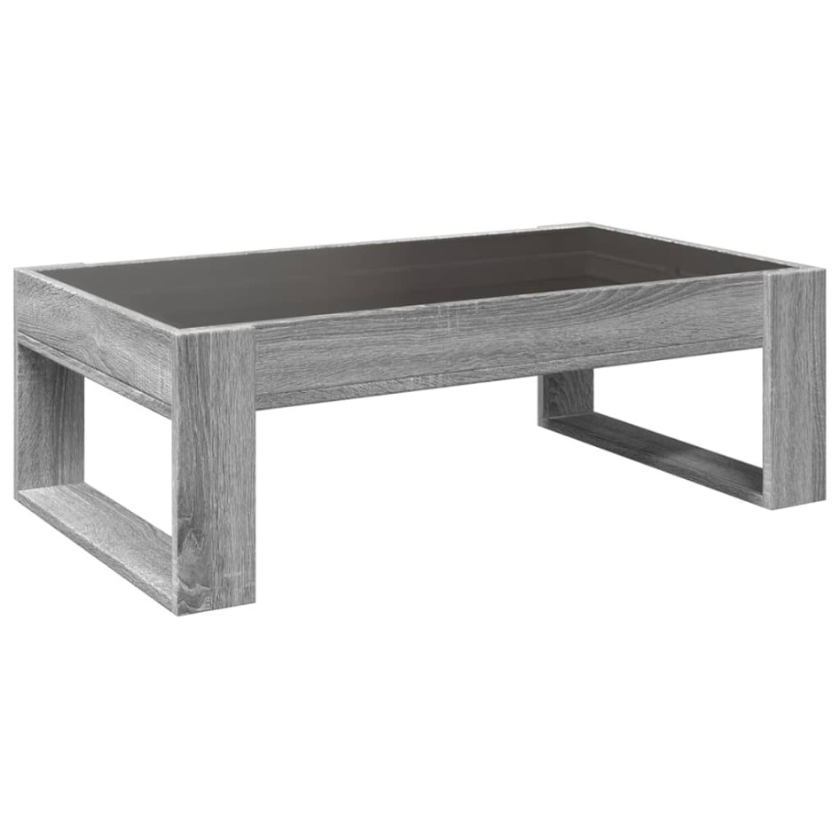 Mesa de centro con Infinity LED gris Sonoma 90x53x30