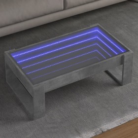 Mesa de centro con Infinity LED gris hormigón 90x53x30
