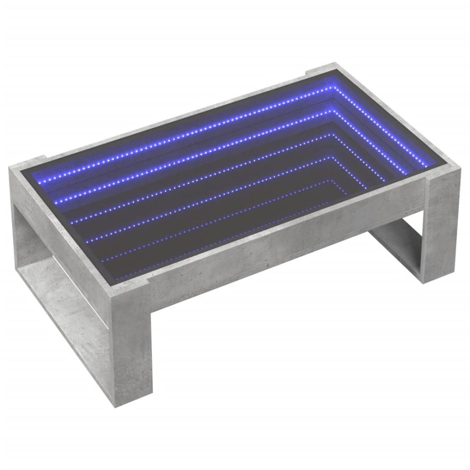 Mesa de centro con Infinity LED gris hormigón 90x53x30