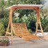 Tumbona columpio con toldo madera maciza abeto acabado de