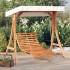 Tumbona columpio con toldo madera maciza abeto acabado de