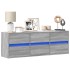 Mueble de TV de pared con luces LED gris Sonoma 130x31x45