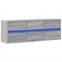 Mueble de TV de pared con luces LED gris Sonoma 130x31x45