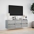 Mueble de TV de pared con luces LED gris Sonoma 130x31x45
