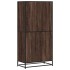 Aparador alto madera de ingeniería marrón roble 68x35x139