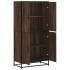 Aparador alto madera de ingeniería marrón roble 68x35x139
