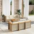 Set sofás de jardín 7 piezas y cojines ratán sintético