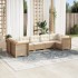 Set sofás de jardín 7 piezas y cojines ratán sintético