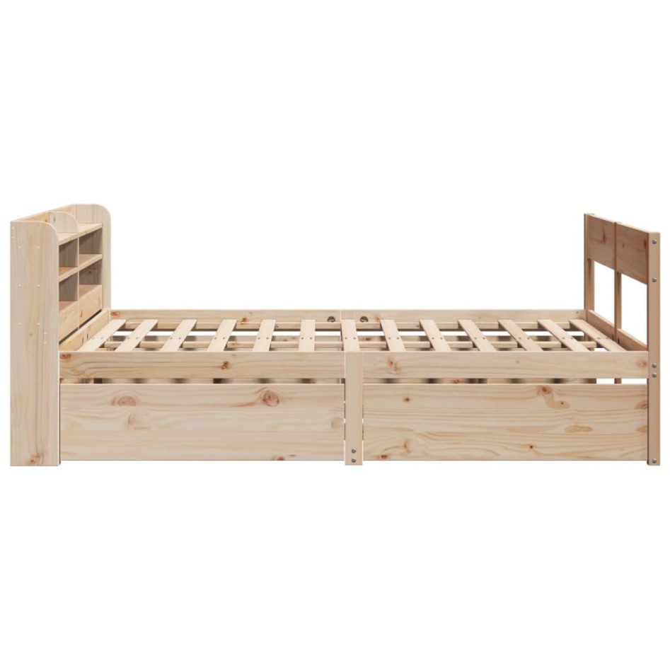 Estructura de cama sin colchón madera maciza de pino 160x200