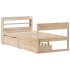 Estructura de cama sin colchón madera maciza de pino 100x200