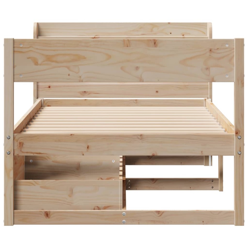 Estructura de cama sin colchón madera maciza de pino 100x200