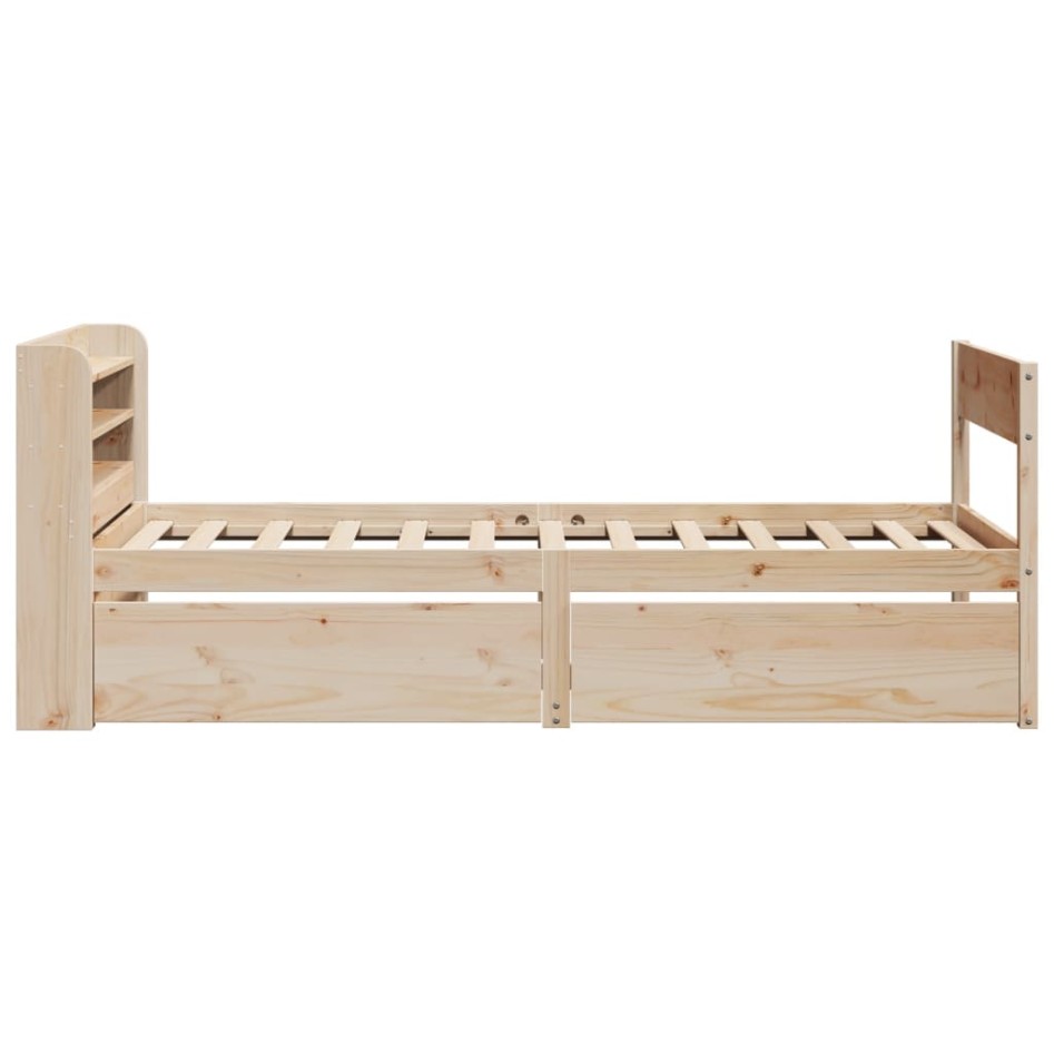 Estructura de cama sin colchón madera maciza de pino 100x200