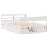 Estructura de cama sin colchón madera de pino blanca 140x190
