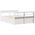 Estructura de cama sin colchón madera de pino blanca 140x190
