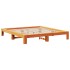 Cama sin colchón madera maciza de pino marrón cera 160x200