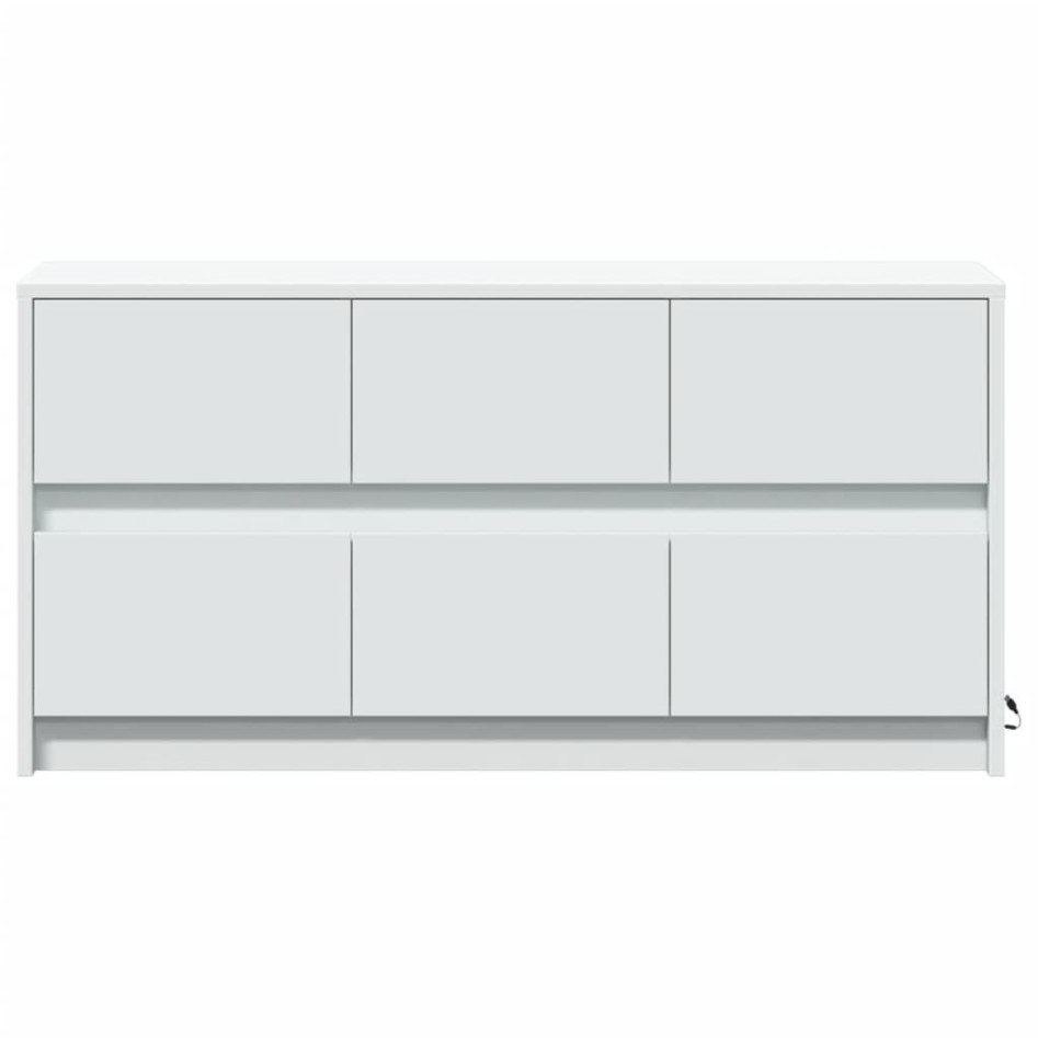 Mueble de TV con LED madera de ingeniería blanco 100x34x50