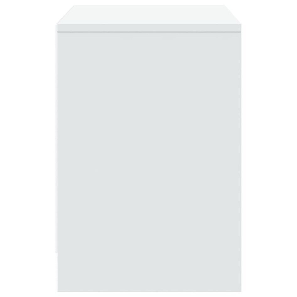 Mueble de TV con LED madera de ingeniería blanco 100x34x50