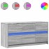 Mueble de TV con LED madera ingeniería gris Sonoma 100x34x50