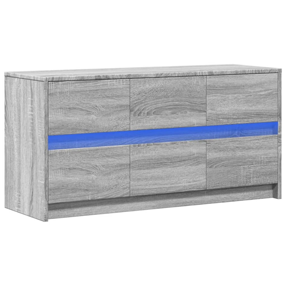 Mueble de TV con LED madera ingeniería gris Sonoma 100x34x50