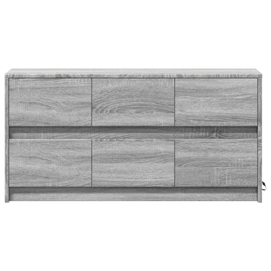 Mueble de TV con LED madera ingeniería gris Sonoma 100x34x50