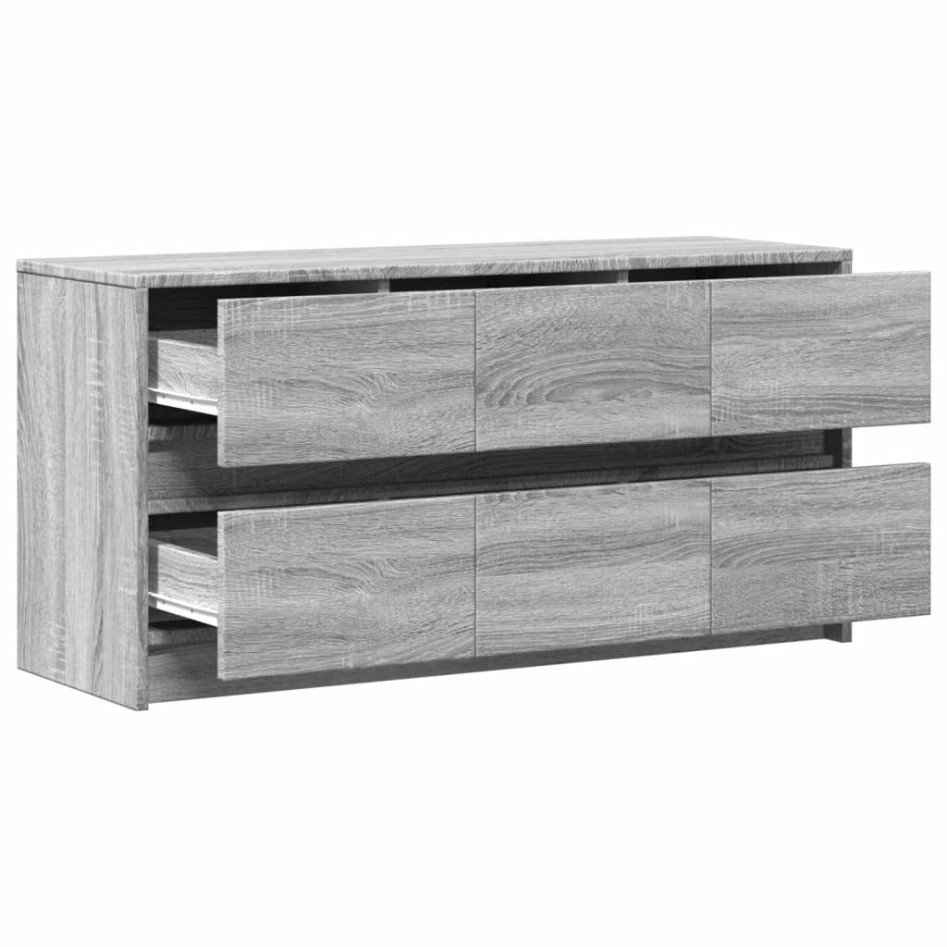 Mueble de TV con LED madera ingeniería gris Sonoma 100x34x50