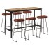 Set mesa alta y taburetes 7 pzas madera maciza mango y