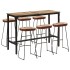 Set mesa alta y taburetes 7 pzas madera maciza mango y