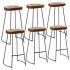 Set mesa alta y taburetes 7 pzas madera maciza mango y