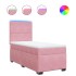 Cama box spring con colchón terciopelo rosa 80x200