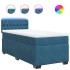 Cama box spring con colchón terciopelo azul 90x200