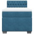 Cama box spring con colchón terciopelo azul 90x200