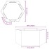 Jardinera hexagonal de acero inoxidable 104x90x45