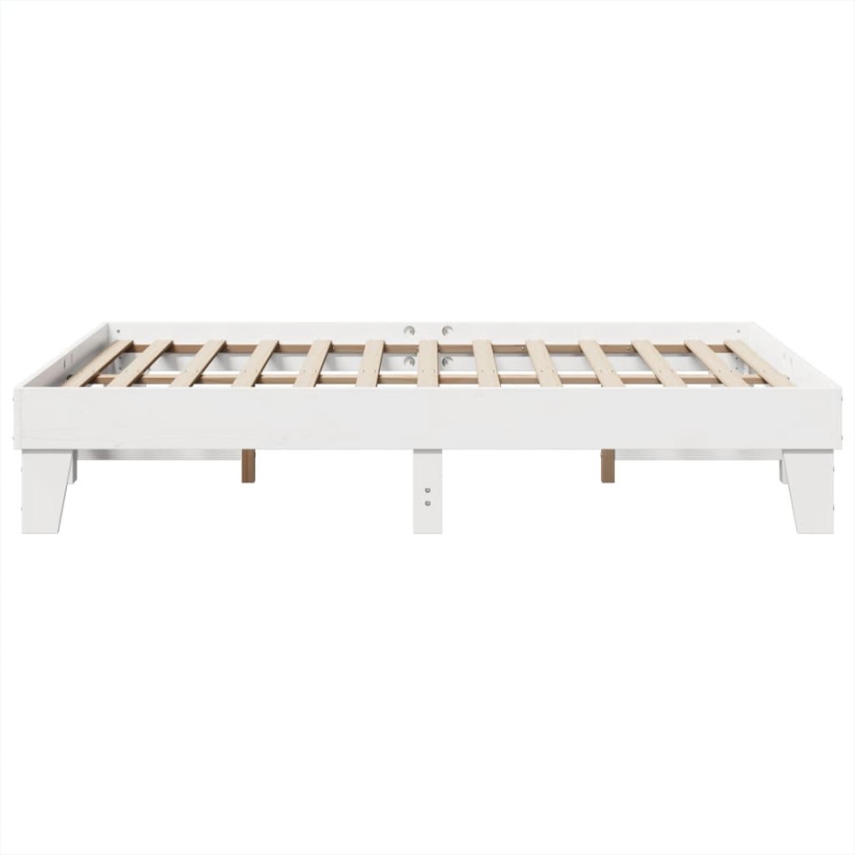 Estructura de cama sin colchón madera de pino blanca 140x190