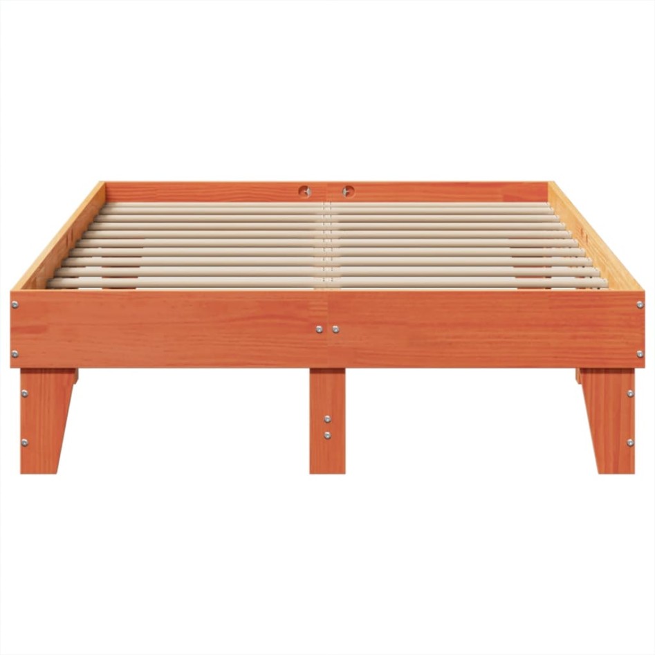 Estructura de cama sin colchón madera maciza marrón 120x190