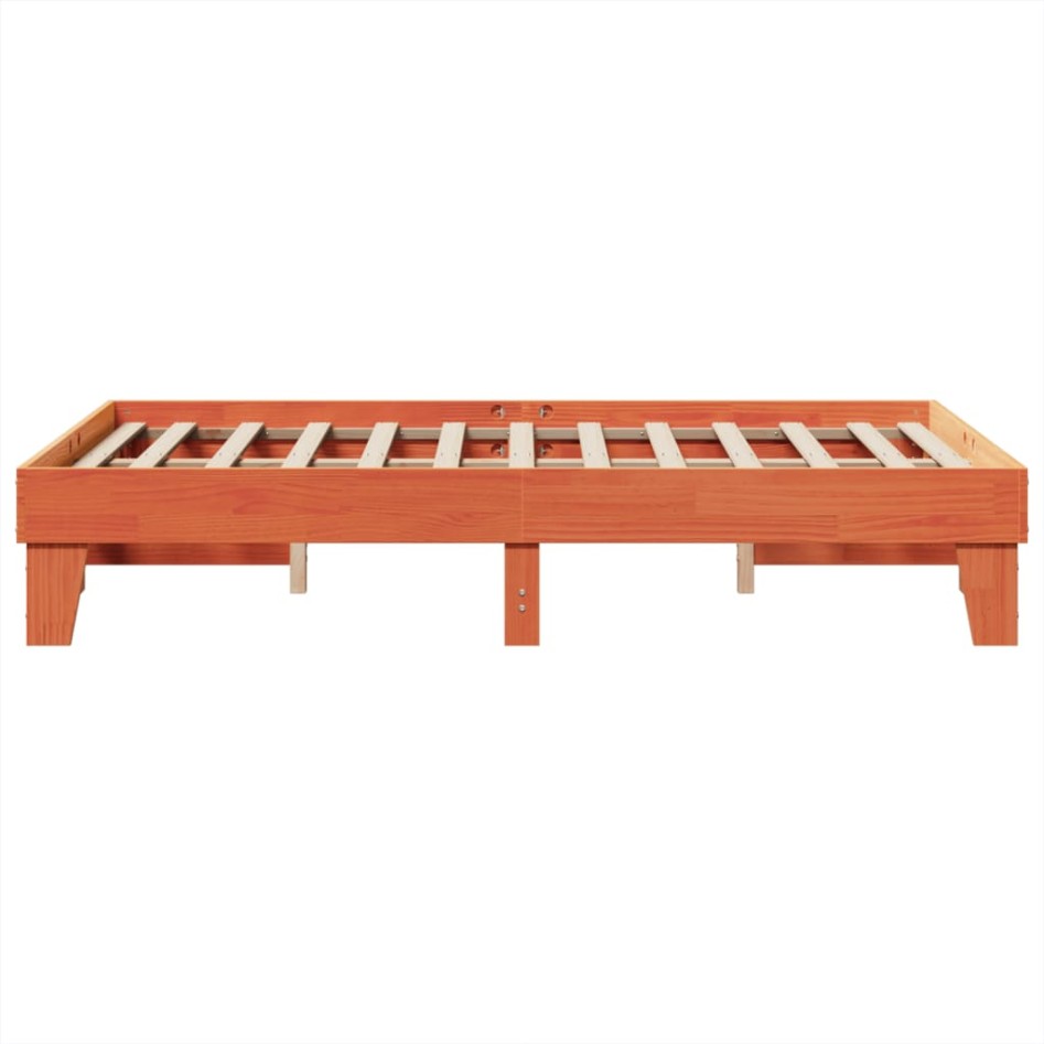 Estructura de cama sin colchón madera maciza marrón 120x190