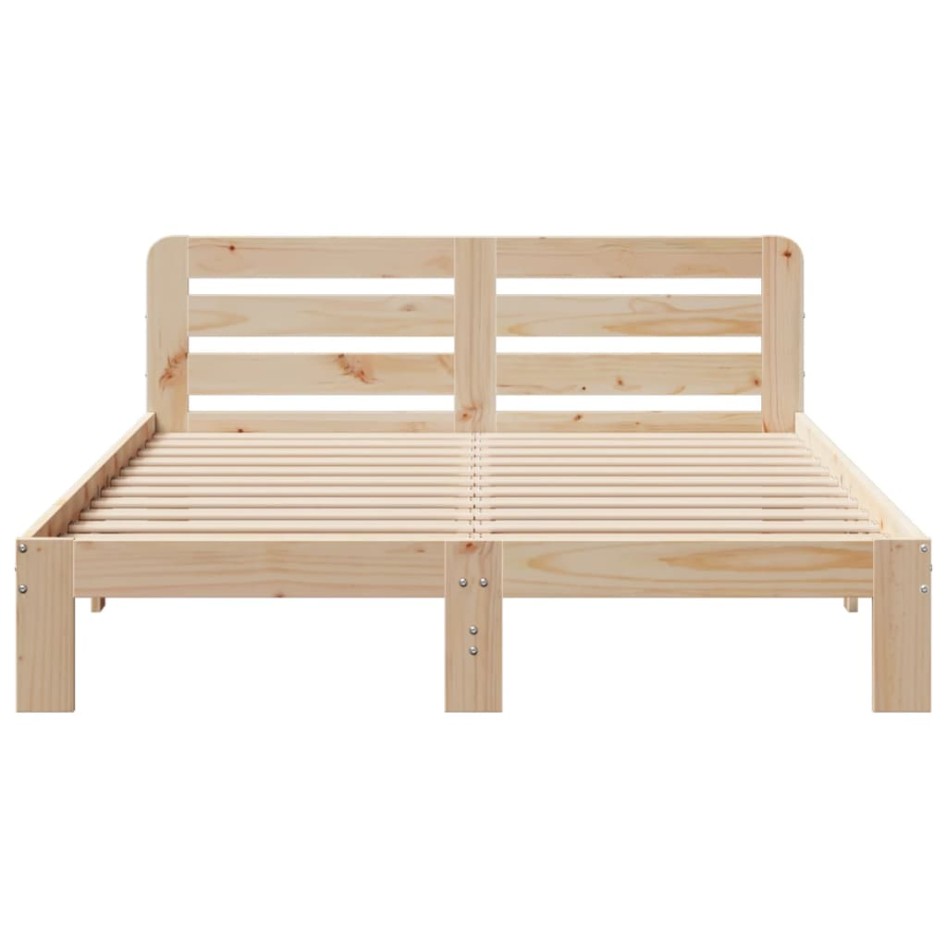 Estructura de cama sin colchón madera maciza de pino 160x200