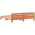 Cama sin colchón madera maciza de pino marrón cera 180x200