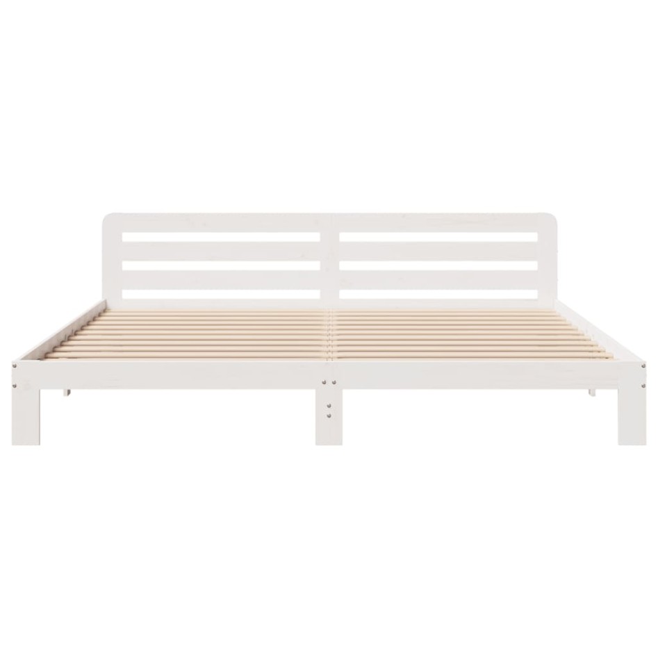 Estructura de cama sin colchón madera maciza blanca 200x200