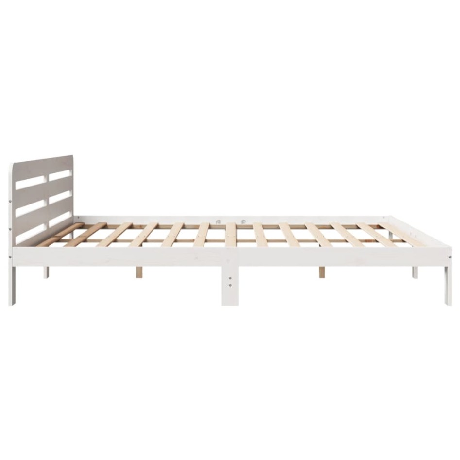 Estructura de cama sin colchón madera maciza blanca 200x200
