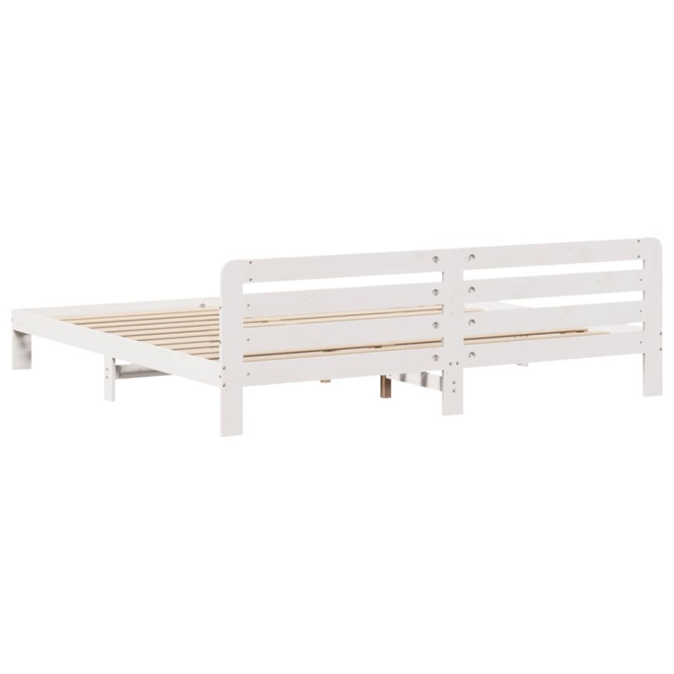 Estructura de cama sin colchón madera maciza blanca 200x200