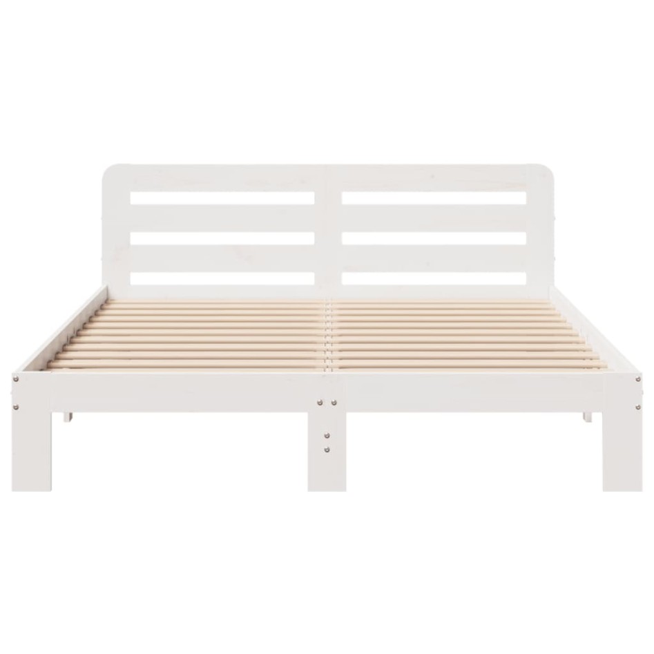 Estructura de cama sin colchón madera de pino blanco 135x190