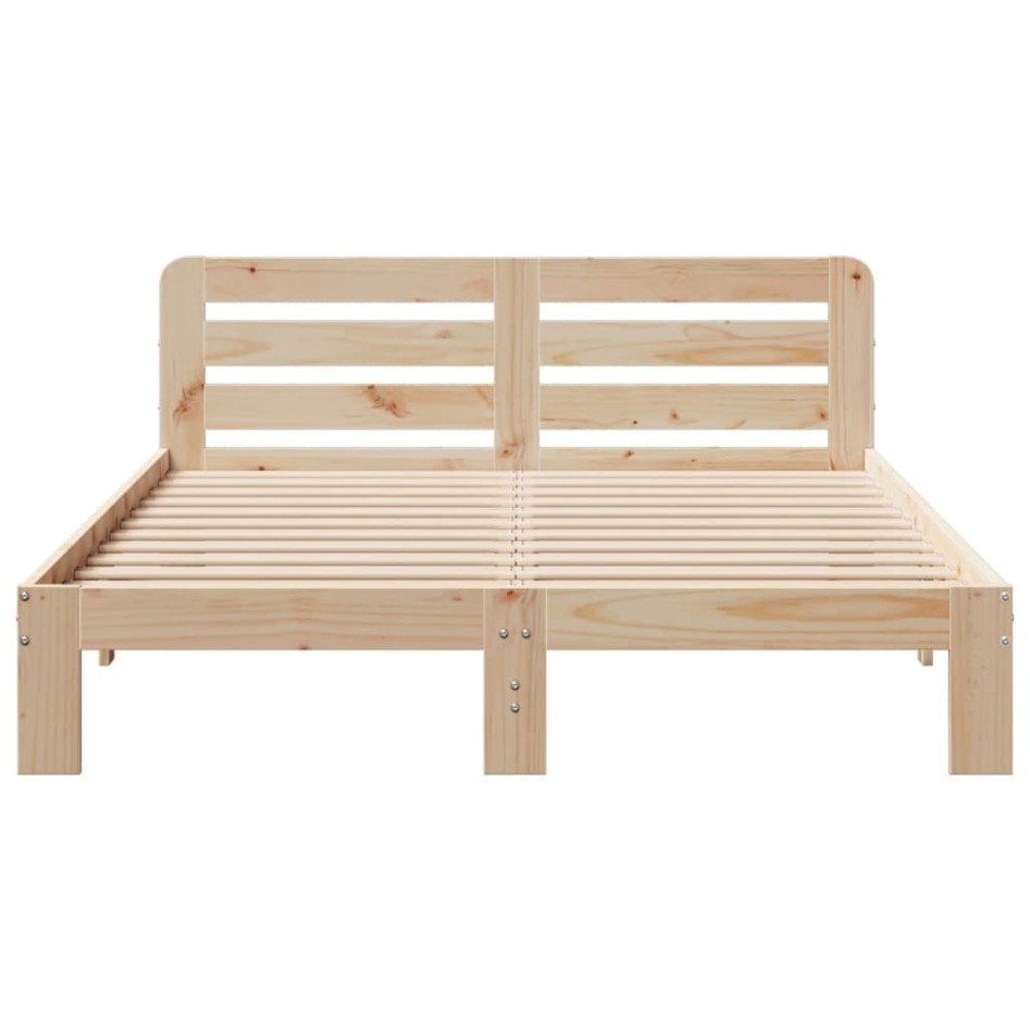 Estructura de cama sin colchón madera maciza de pino 140x190