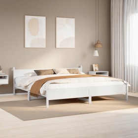 Cama sin colchón madera maciza de pino blanca 180x200