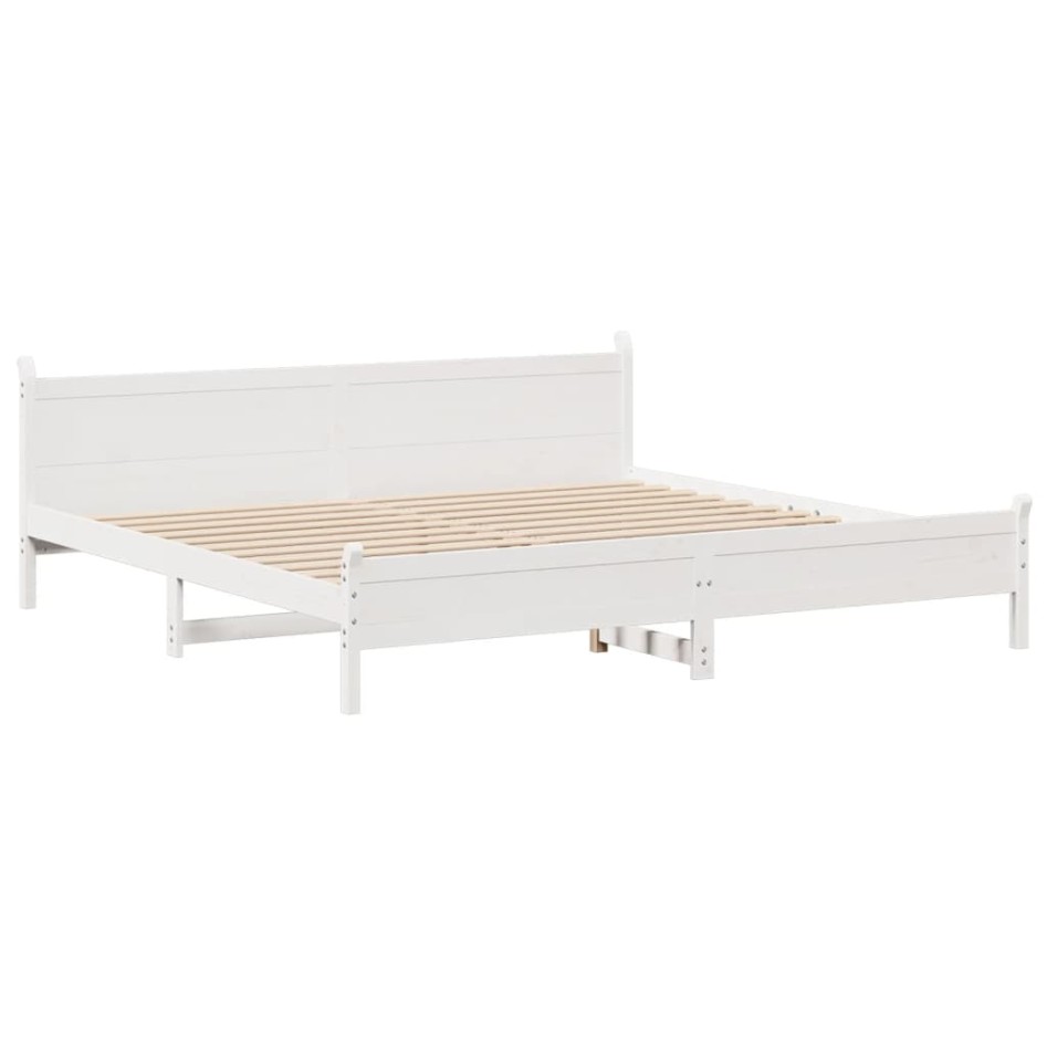Cama sin colchón madera maciza de pino blanca 180x200