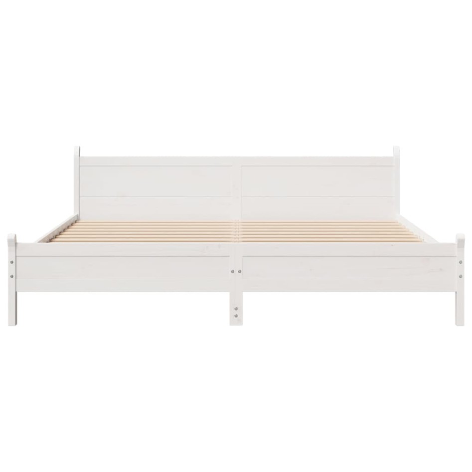 Cama sin colchón madera maciza de pino blanca 180x200