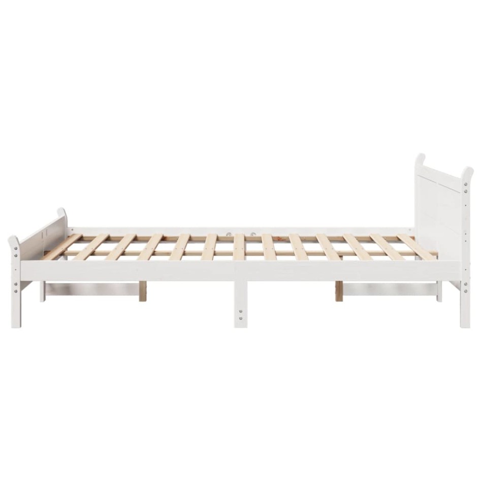 Estructura de cama sin colchón madera de pino blanca 120x200