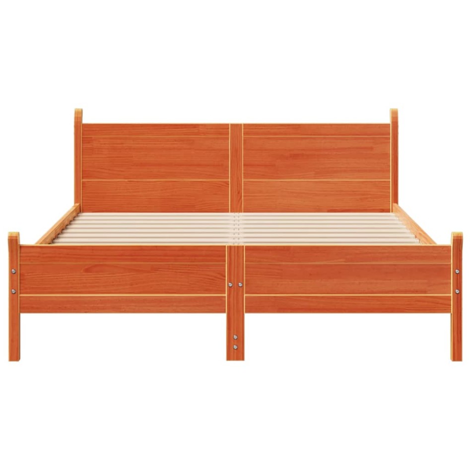 Estructura de cama sin colchón madera maciza marrón 120x190