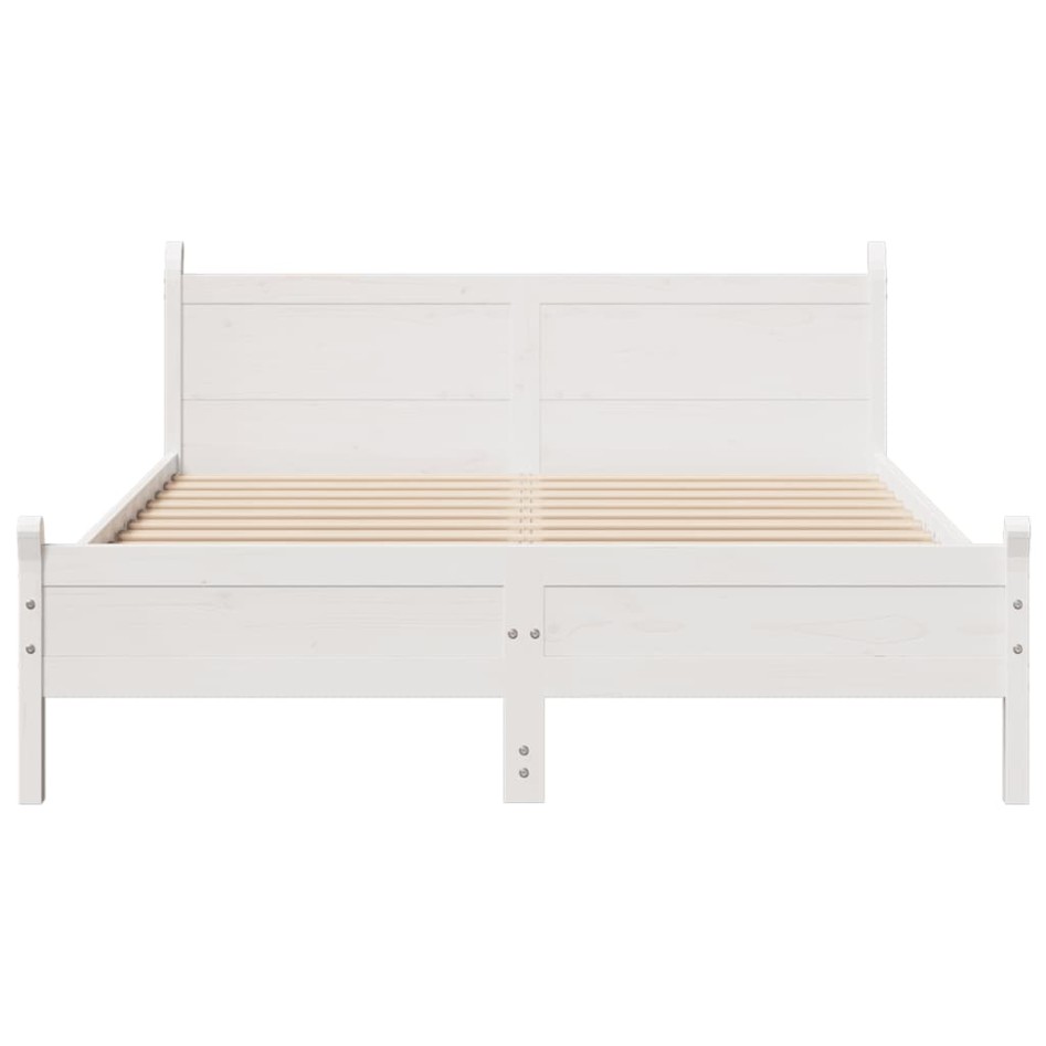 Estructura de cama sin colchón madera de pino blanco 135x190